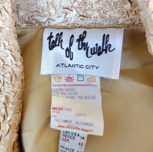 Vintage Talk of The Walk Gold Textured Blazer Jacket  Size 14 - Picture 7 of 11